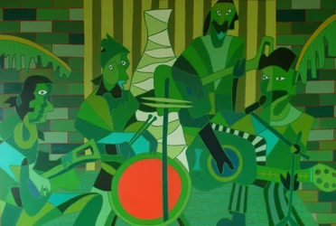 Den franske vermiljontrommen, 2012, olje på lerret