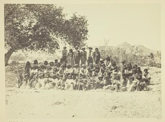 Gruppe av Pah-Ute-indianere, Nevada
