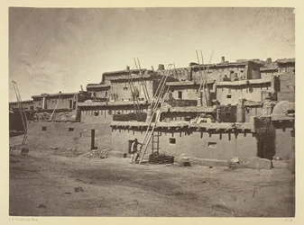 Del av sørsiden av Zuni-puebloen, New Mexico