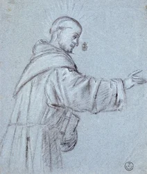 Munk av Titian (ca. 1490-1576), tegning