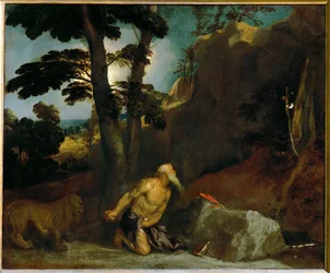 Den hellige Jerome, maleri sannsynligvis bestilt av Isabella d#39;Este ...