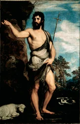 Døperen Johannes-maleri av Tiziano Vecellio kalt Titian (ca. 1490-1576)