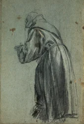 Studie for representasjon av St Francis (kull)