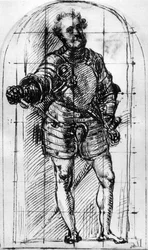Skisse for portrettet av hertugen av Urbino, 1536, 1937