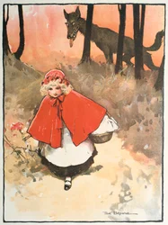Scene fra Rødhette, 1900