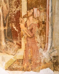 Skildring av givere, detalj fra St Romuald, av Tommaso da Modena (1326-1379), freskomaleri, San Nicolo-kirken, Treviso