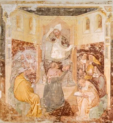 Abdikasjonen, detalj fra Stories of St Ursula, av Tommaso da Modena (1326-1379), fresco