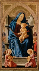 Pisa-polyptyk: Jomfru Maria med Jesusbarnet og engler