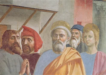 Sankt Peter helbreder med sin skygge: detalj av Sankt Peter, ca. 1427