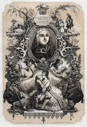 Frontispice of “Histoire de Manon Lescaut et du Chevalier Des Grieux” by Abbe Prevost (Antoine Francois Prevost) (1697-1763) - Edition of 1839 illustrated by Tony Johannot (1803-1852)
