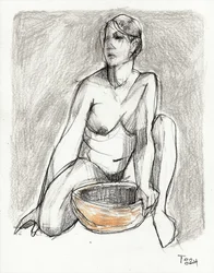 Stille tegning av nakenfigur