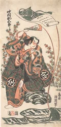 Den første Nakamura Sukegoro i rollen som Omi Kotoda i Kiku wa Mukashi Soga-..., 2. måned, 1746.