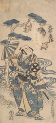 Skuespilleren Otani Hiroji som Honda Harunaga, ca. 1745., ca. 1745.