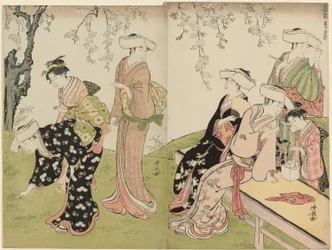An Outing in Spring, fra serien A Brocade of Eastern Manners (Fuzoku azuma no nishiki)