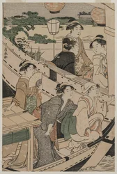 Båtfest på Sumida-elven