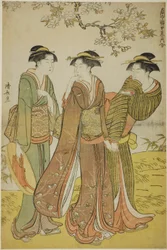 Spring Outing, fra serien "A Collection of Contemporary Beauties of the Pleasure Quarters (Tosei yuri bijin awase)"