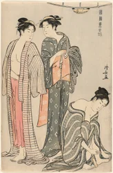 Three Women after a Bath, fra serien "A Brocade of Eastern Manners (Fuzoku Azuma no nishiki)"