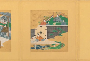 Scener fra The Tale of Genji Genji monogatari, tidlig på 1600-tallet.