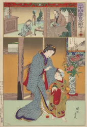 Parodi sammenkobling av bilder av Twenty-Fire Paragons of Filial Piety: Lu Ji, No.9