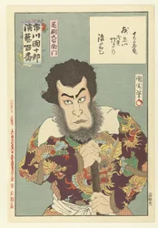 Ichikawa Danjuro IX som Kezori Kyuemon Kezori Kyuemon (tittel på objekt) Honderd rollen van Ichikawa Danjuro IX (serietittel) Ichikawa Danjuro engei hyakuban (serietittel på objekt)