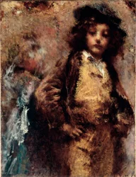 Dårlig, men vakkert Portrett av en ung mann som ser ut som en dandy. Maleri av Tranquillo Cremona (1837-1878) Genes, Nervi, Galleria av Arte Moderna