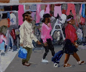 Markedskunder (Deptford, London), 2018 (olje på plate)