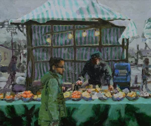 Markedsbod (Deptford), 2015 (olje på lerret)