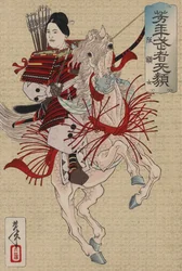 Hangaku Gozen, ca. 1885 (fargetresnitt)