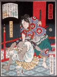 Ōhara Takejirō Takematsu overvinner en skallet demon