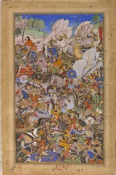 Slaget før fangsten av fortet ved Bundi, Rajasthan, i 1577, 1592-1594