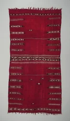 Kvinnens seremonielle mantel (baqnouq), tidlig på 1900-tallet (ull og bomull)