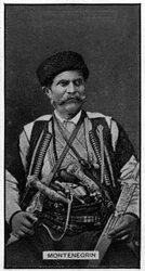 En montenegrinsk mann, etter et fotografi fra slutten av 1800-tallet
