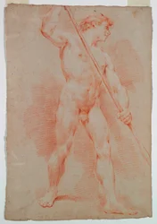 Tegning, studie av en naken kvinne, ca. 1750