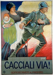Fascistisk propagandaplakat for nasjonallånet, 20. århundre