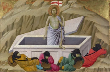 Ugolino di Nerio (ca 1280-1349) Oppstandelsen (fra basilikaen Santa Croce, Firenze) Tempera på panel ca. 1324-1325 National Gallery, London 40,5x56,5