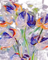 Levende, abstrakte blomster