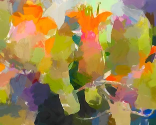 Levende, abstrakte blomster