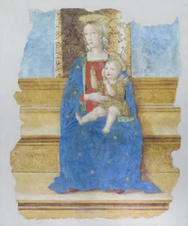 Sykepleie Madonna, tidlig på 1500-tallet, Baldo de Sarofini da Perugia  (fresco overført til tre)