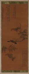 En fugl på en løvgren, Ming-dynastiet, 1500-1600-tallet.
