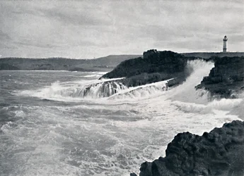 En sjarmerende utsikt over det pittoreske kystlandskapet i N.S.W., c1900.