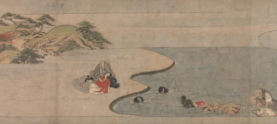En lang historie for en høstnatt Aki no yo nagamonogatari, ca. 1400.