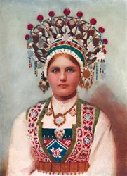 En norsk jente i brudekjole, 1912