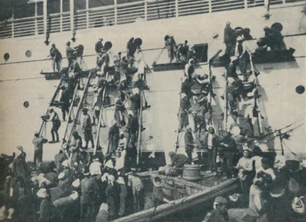 En ny metode for kulling ved havnen i Yokohama, 1936