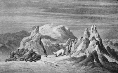 A Party from the Tegetthoff Encounters A Bear, c1876, 1928