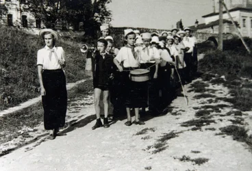 En pioner-enhet ved All-Union Young Pioneer Camp Artek, Gurzuf, Crimea, USSR, 1930-tallet