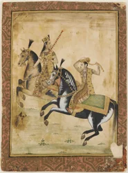 En prins og prinsesse til hest, 1700-tallet.