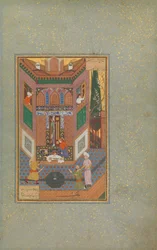 A Ruffian sparer livet til en fattig mann, Folio 4v fra et Mantiq al-tair Language of the Birds, c16