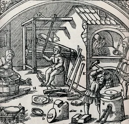 Et sølvraffineri, 1556, 1917