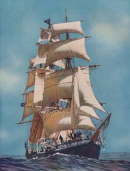 Joseph Conrad, et treningsskip i femtito år, er nå registrert som en yacht, 1937