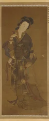 En kvinne og en sommerfugl, Ming-dynastiet, 1500-1700-tallet.